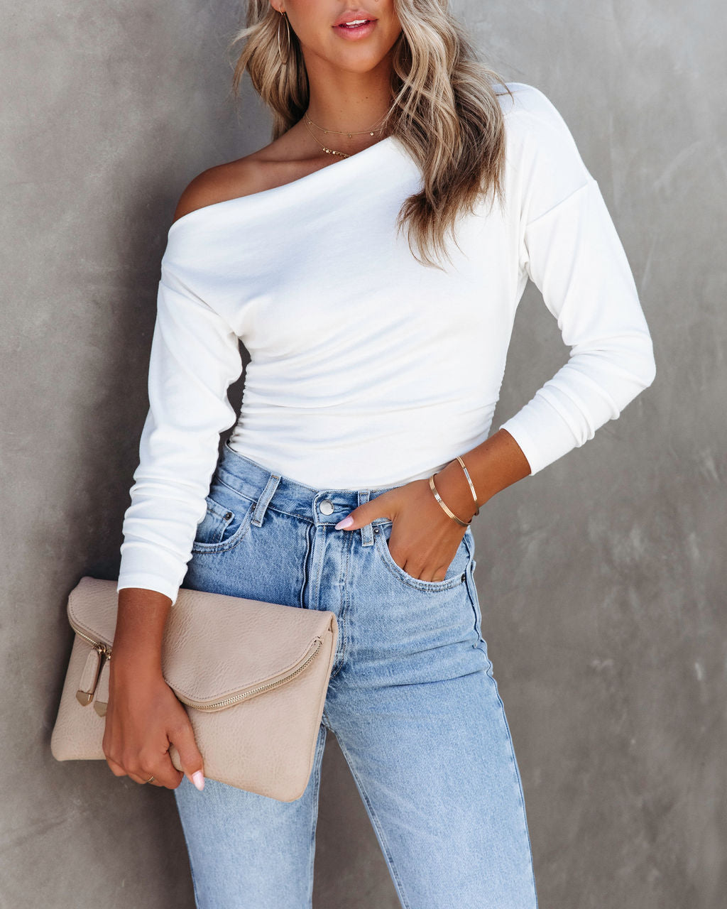 Karina Asymmetrical Crop Top - White