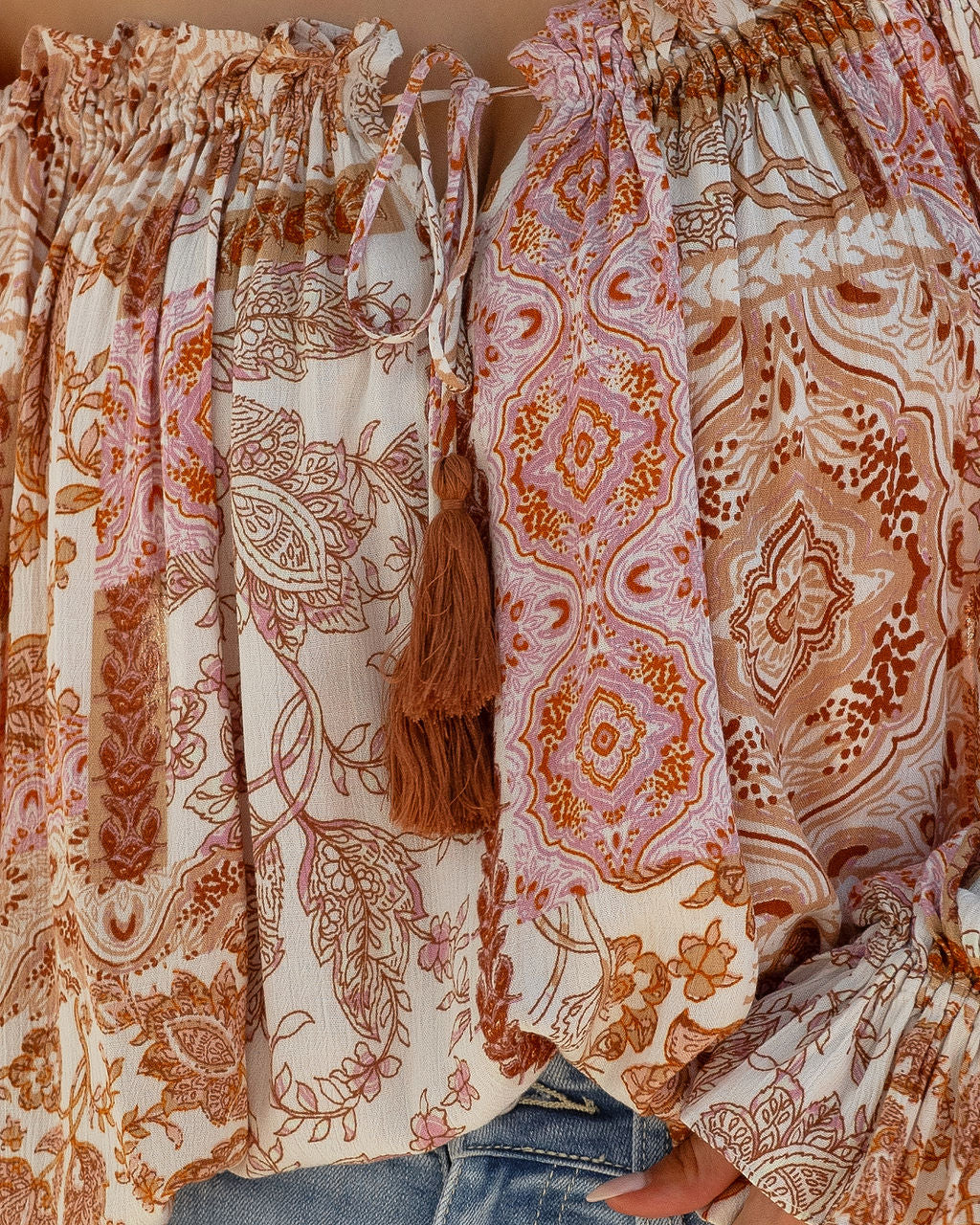 Call Away Floral Tassel Tie Top - FINAL SALE