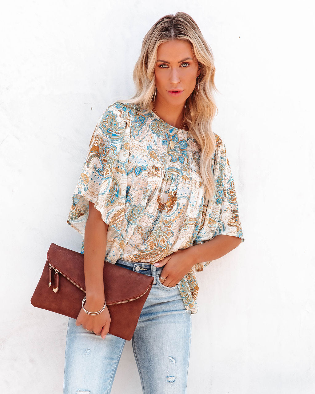 Karanella Paisley Print Babydoll Top - FINAL SALE