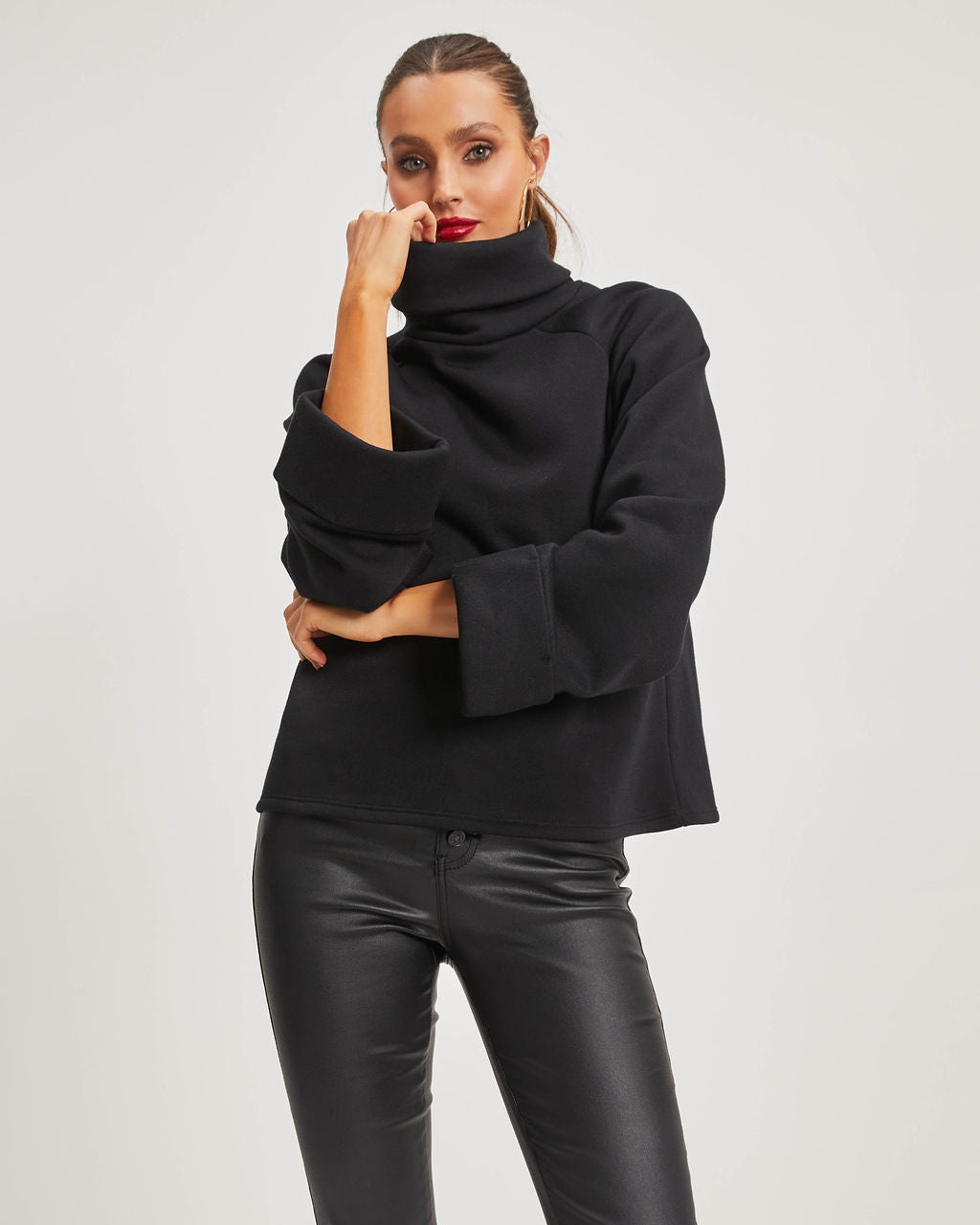 Ezra Turtleneck Pullover Sweater - Black