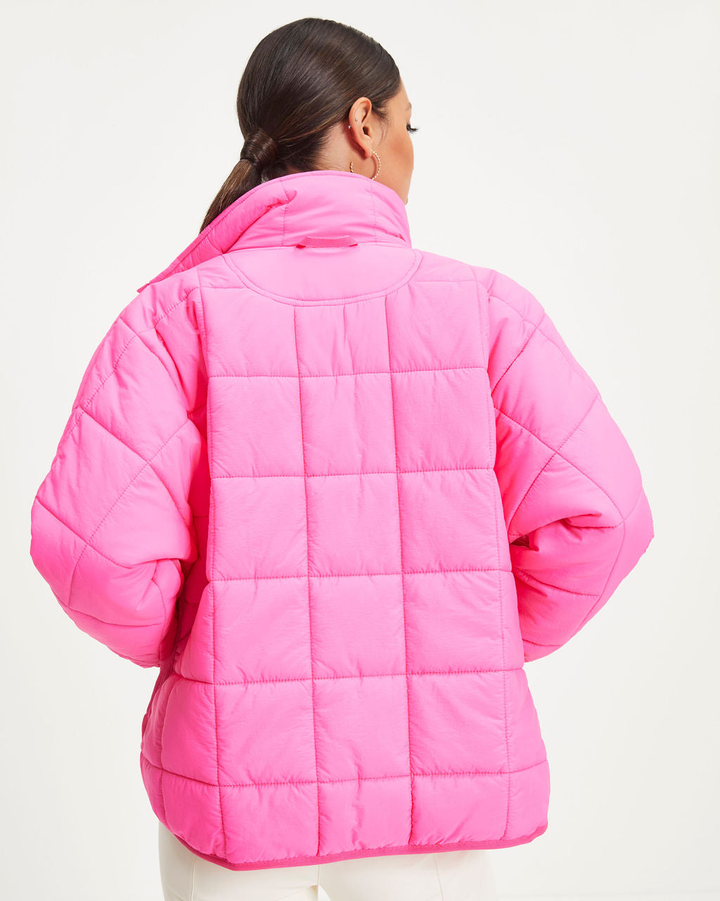 Hunter Quilted Pocketed Jacket - Neon Pink