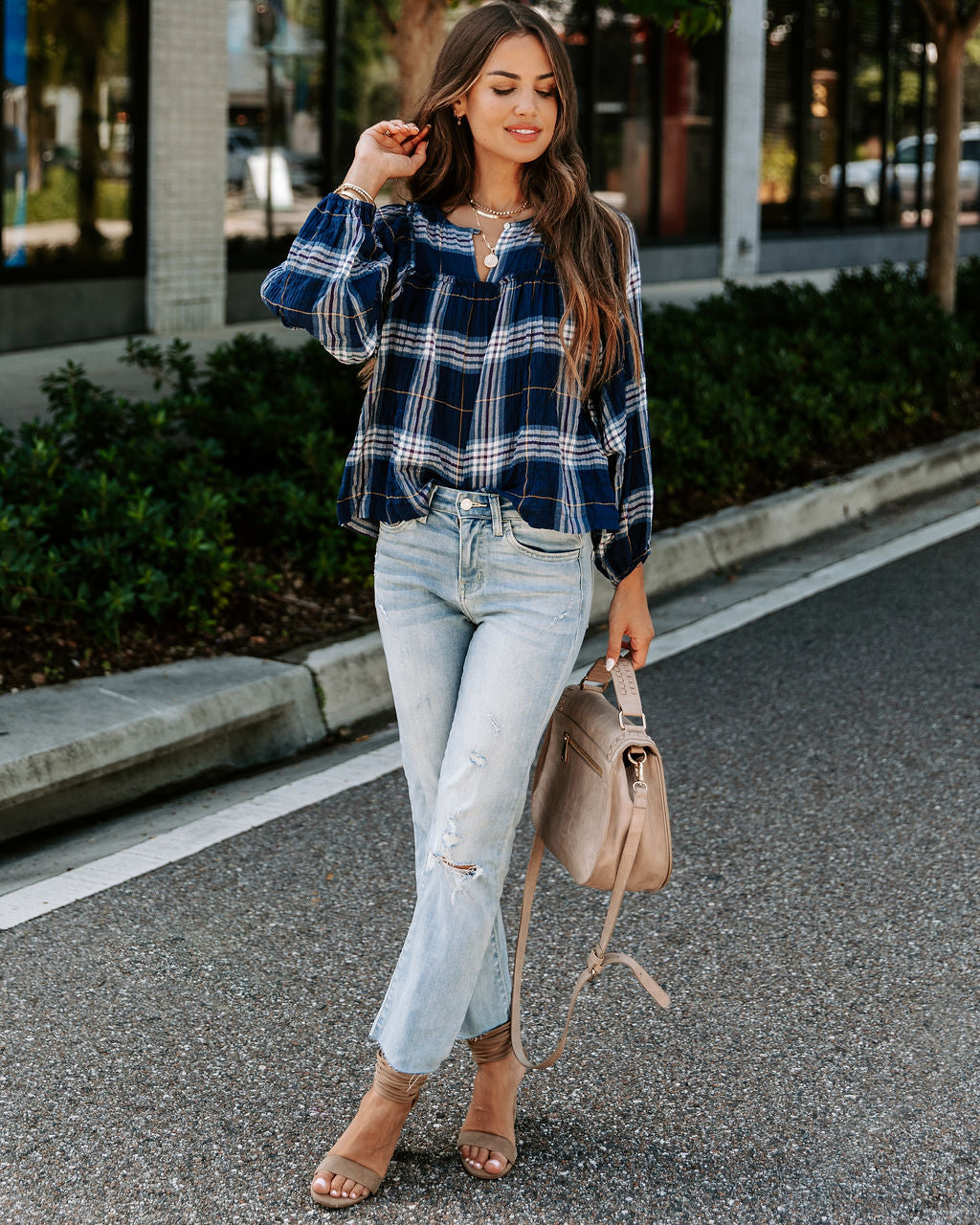 Ralphie Plaid Cotton Babydoll Top - FINAL SALE