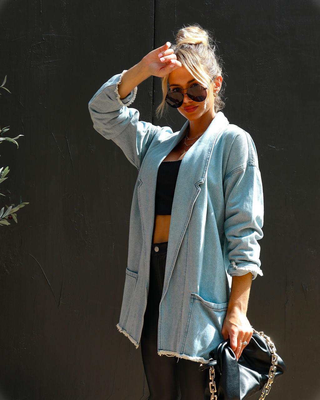 Dean Pocketed Frayed Lightweight Denim Jacket
