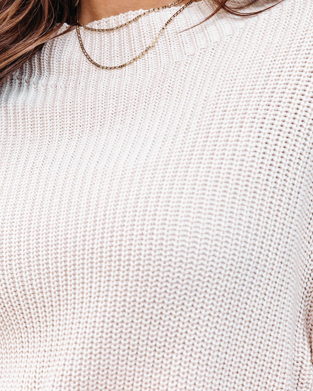 Marlena Ribbed Knit Pullover Sweater - Beige