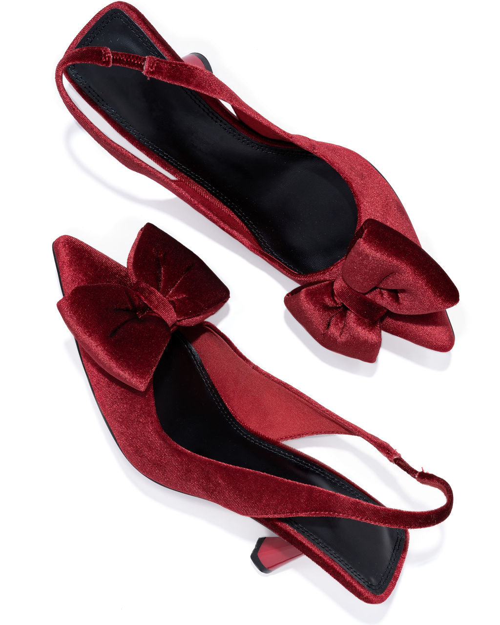 Shannon Velvet Slingback Heel - Wine