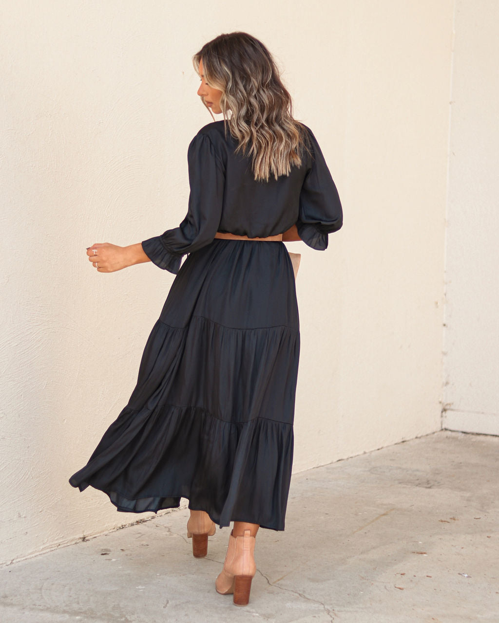 La Vie Boheme Tiered Maxi Dress - Black