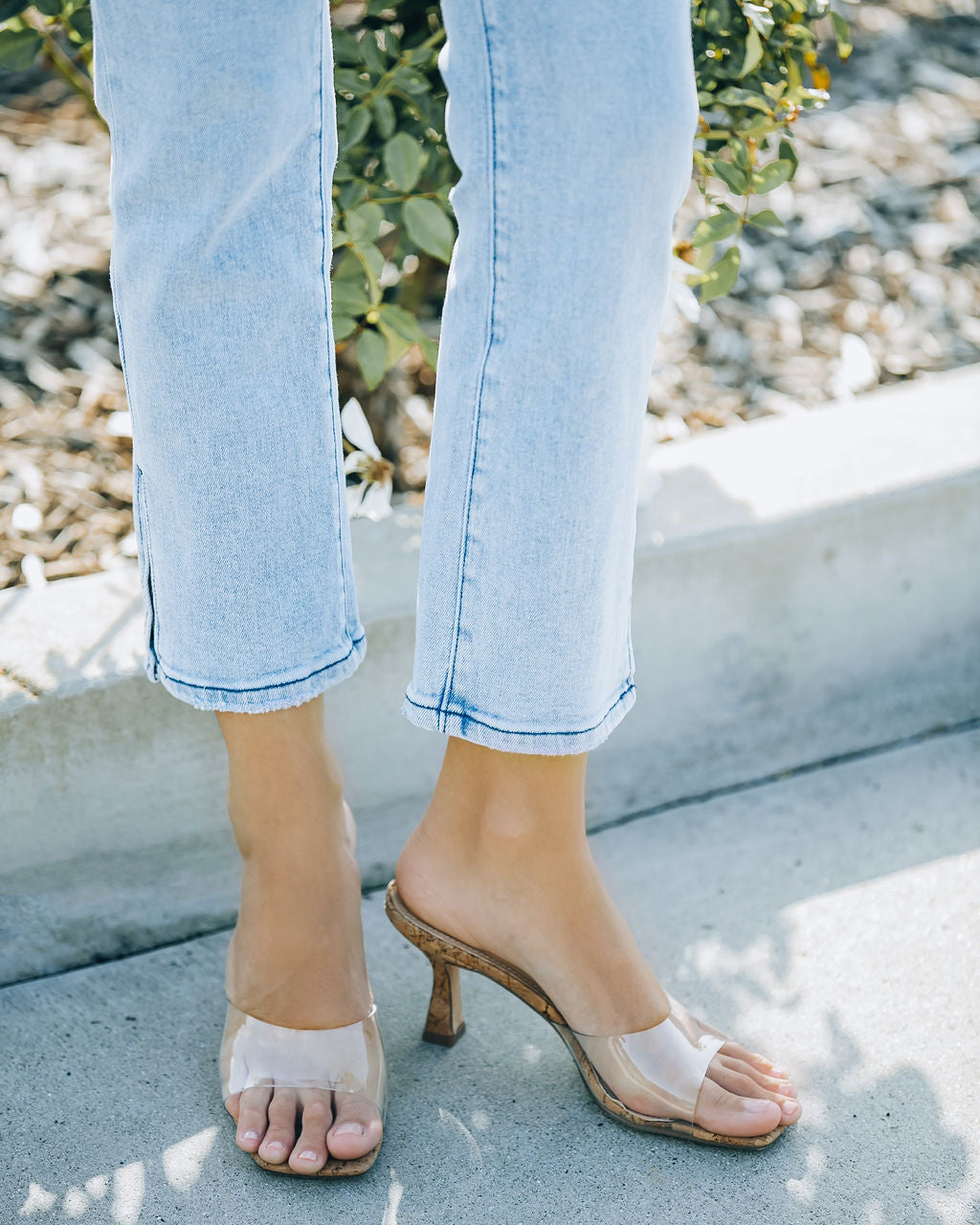 Gwyneth Clear Strap Cork Heel - FINAL SALE