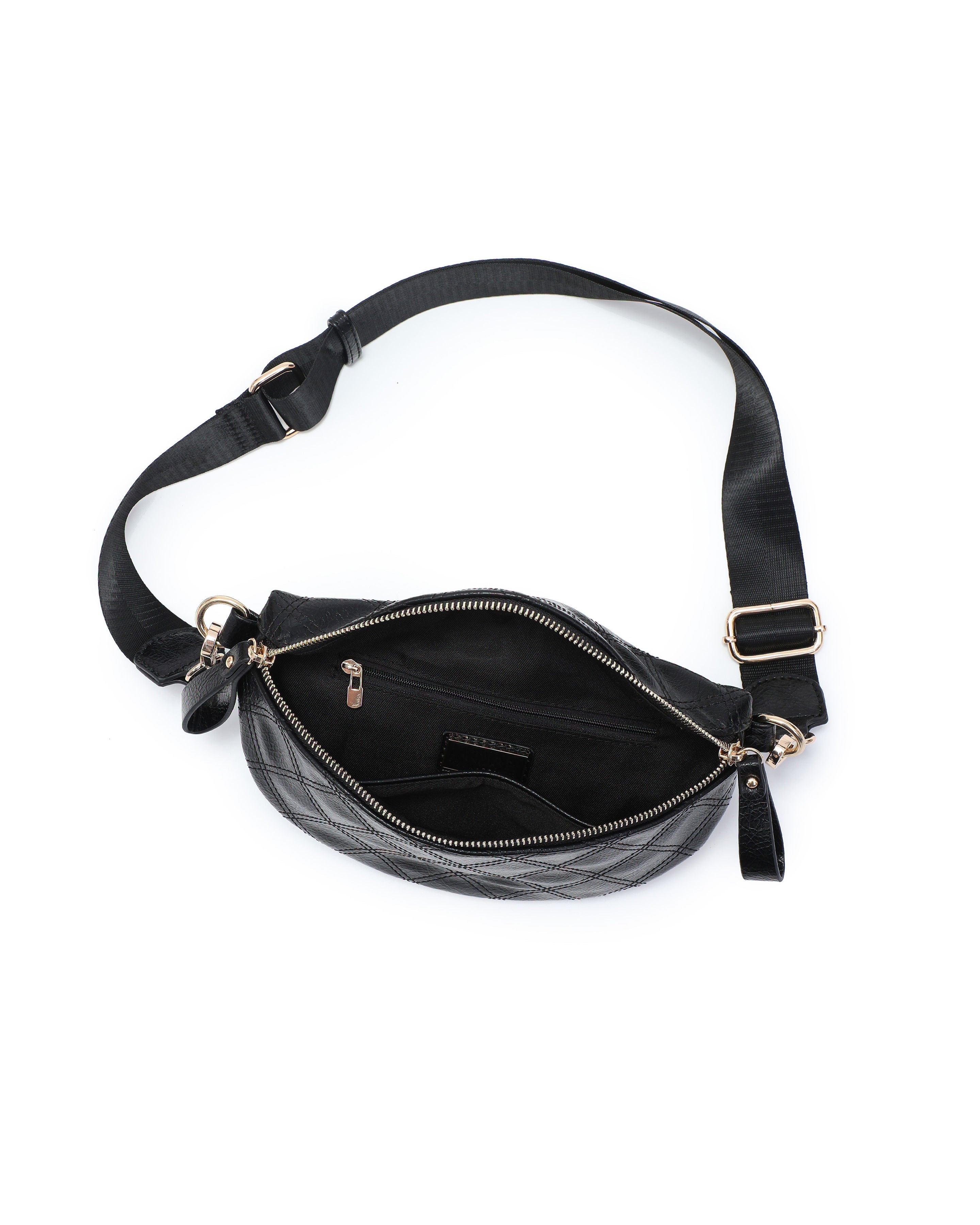 Jenny Faux Leather Belt Bag - Black