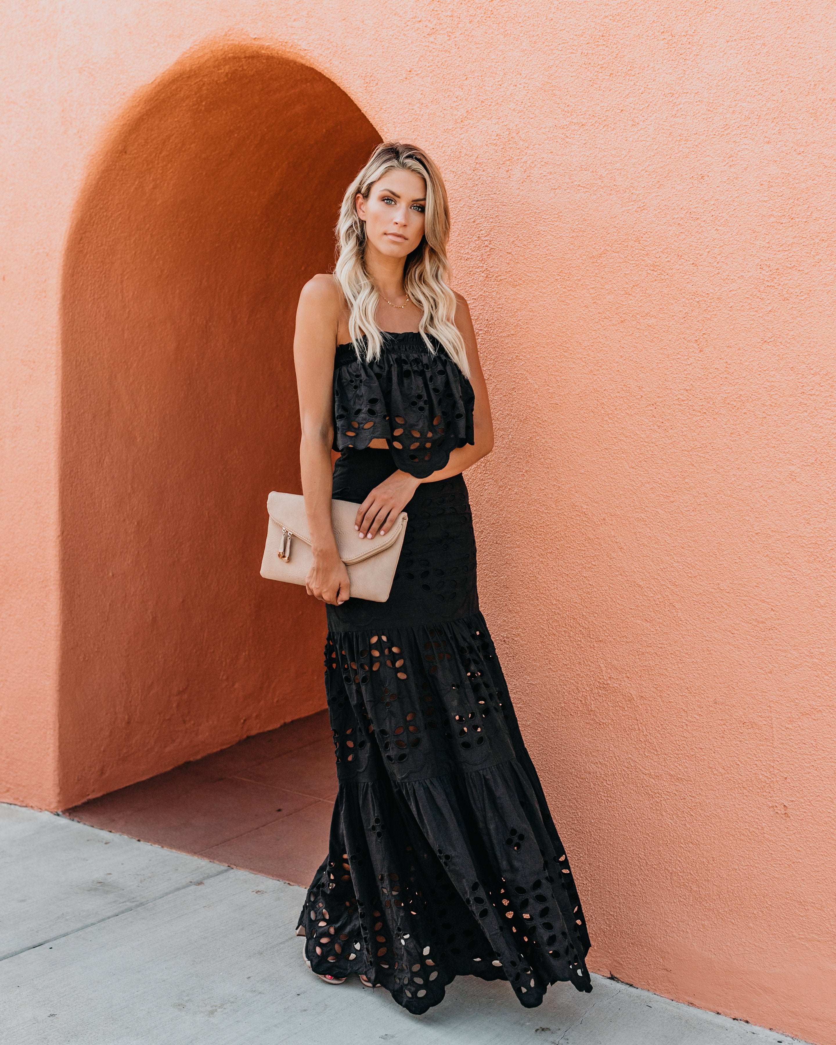 Flawless Cotton Eyelet Strapless Top - Black