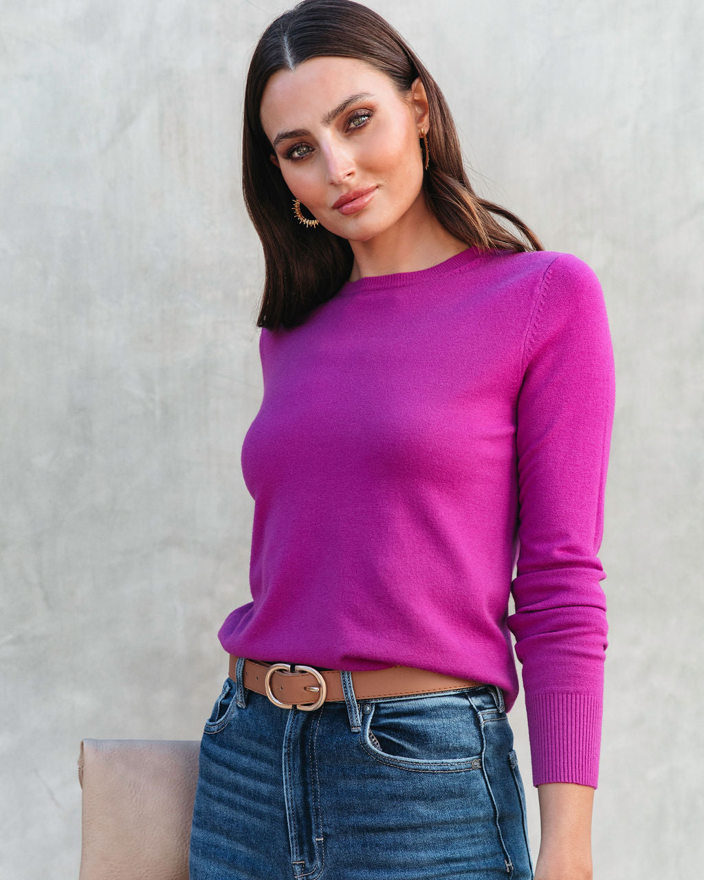 Robynn Knit Pullover Sweater - Magenta