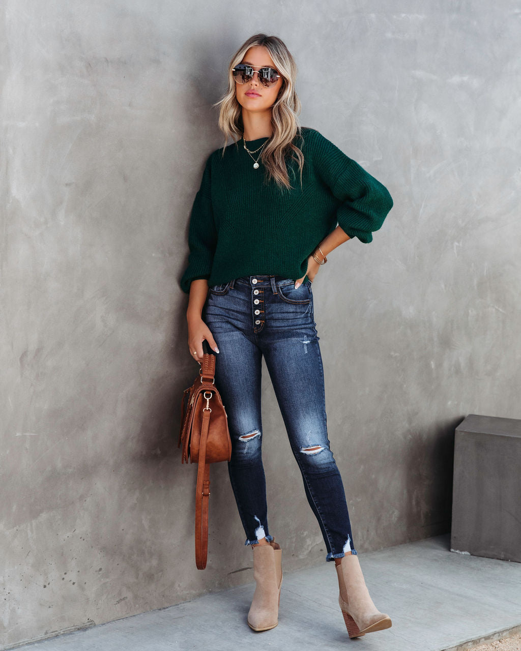 Taytum Knit Pullover Sweater - Pine