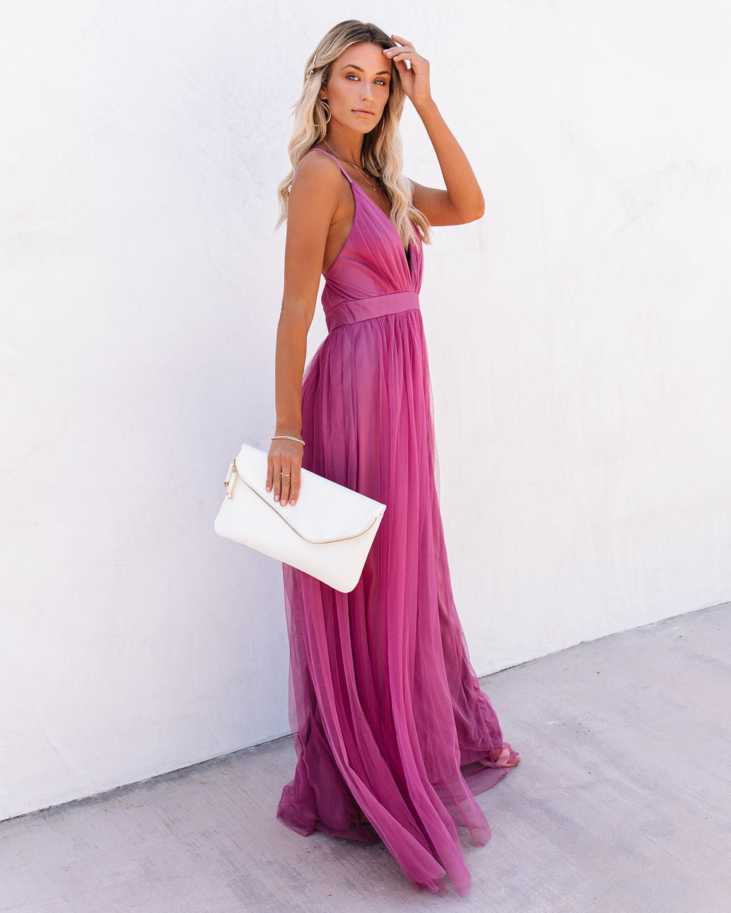 Petal Dust Maxi Dress - Magenta
