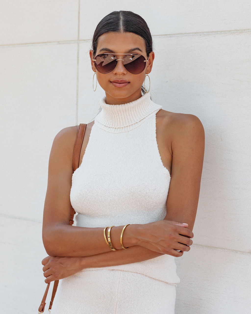 Fashionably Casual Knit Turtleneck Top - Cream - FINAL SALE