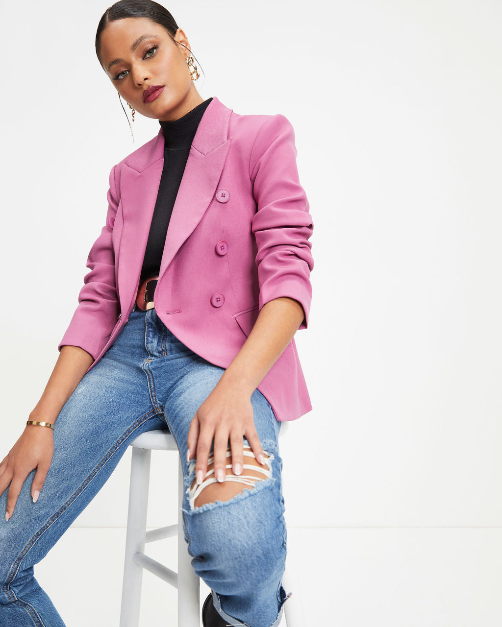 Must Be Baby Pocketed Blazer - Dusty Purple