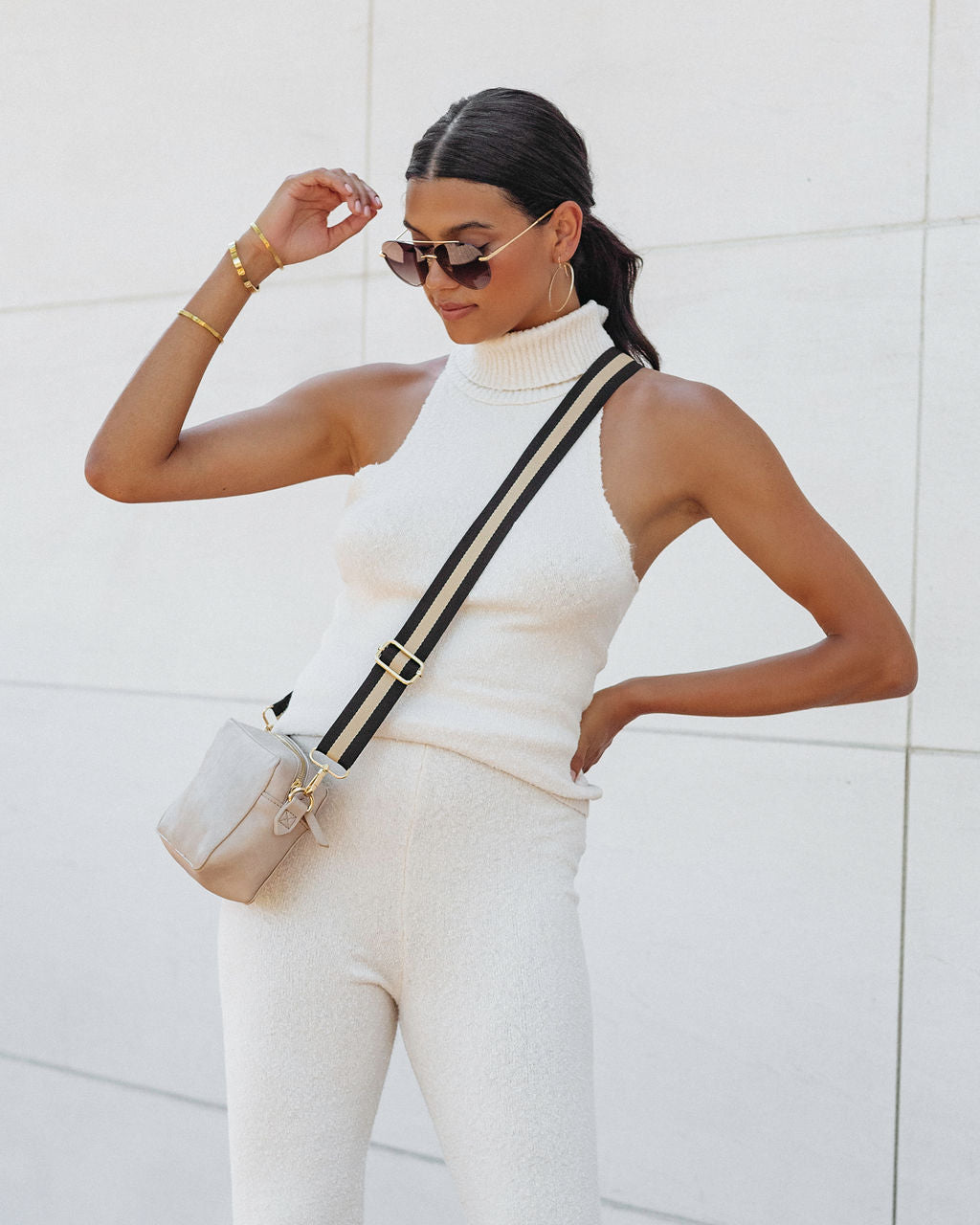 Fashionably Casual Knit Turtleneck Top - Cream - FINAL SALE