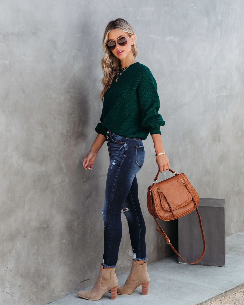 Taytum Knit Pullover Sweater - Pine