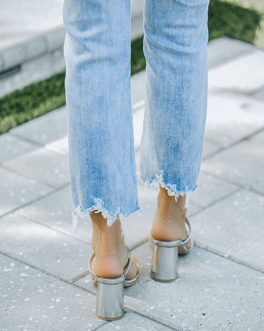 Raye Block Heeled Sandal - White Gold - FINAL SALE