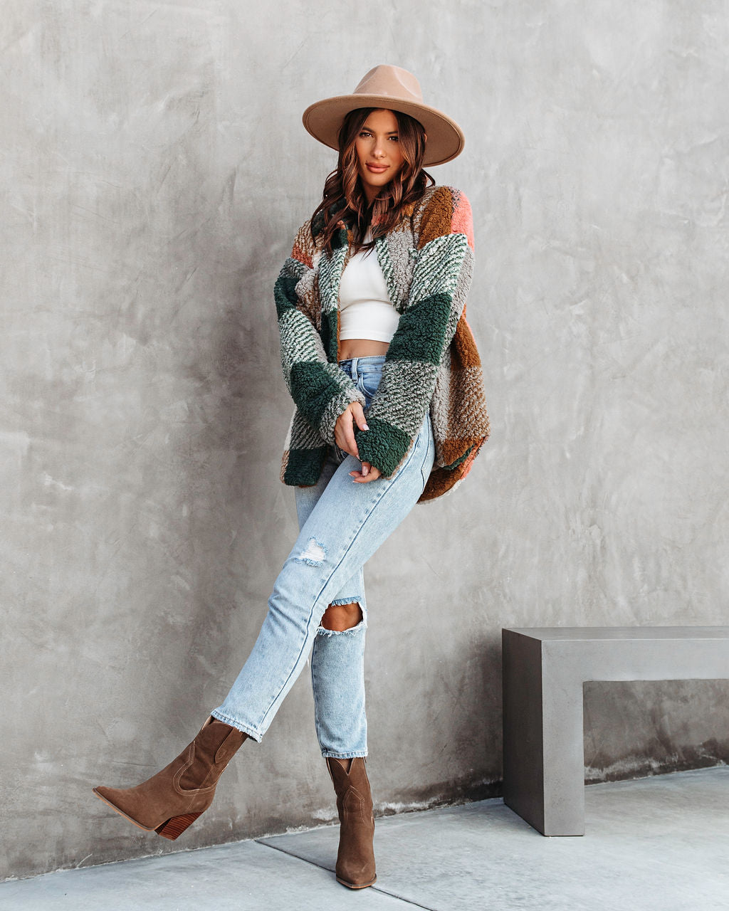 Enzo Plaid Teddy Jacket