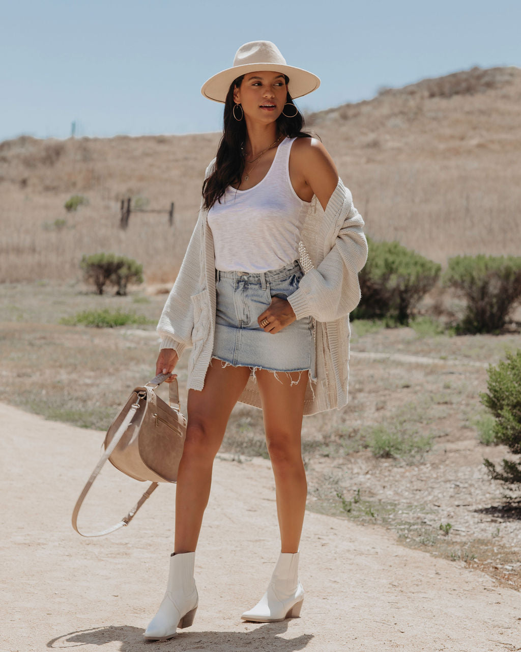 Cozy Up Cable Knit Pocketed Cardigan - Oatmeal - FINAL SALE