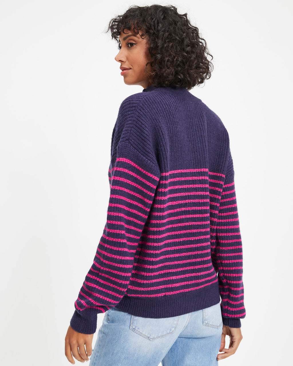 Mind At Ease Striped Knit Half Zip Pullover Sweater - FINAL SALE