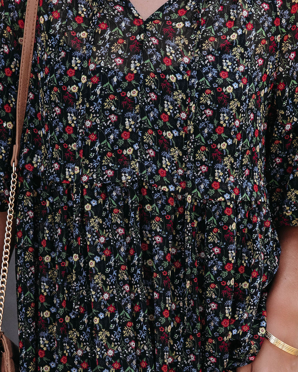 Sweetie Dear Floral Puff Sleeve Midi Dress