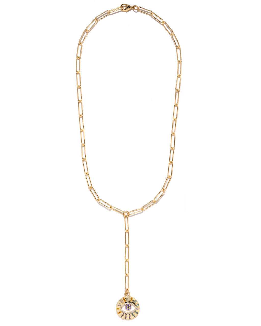 All Eyes On Me Lariat Necklace - Gold - SALE