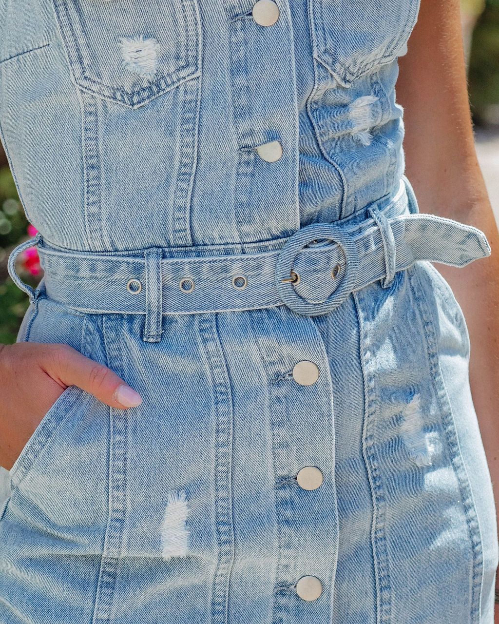 Bronxie Halter Denim Mini Dress - FINAL SALE