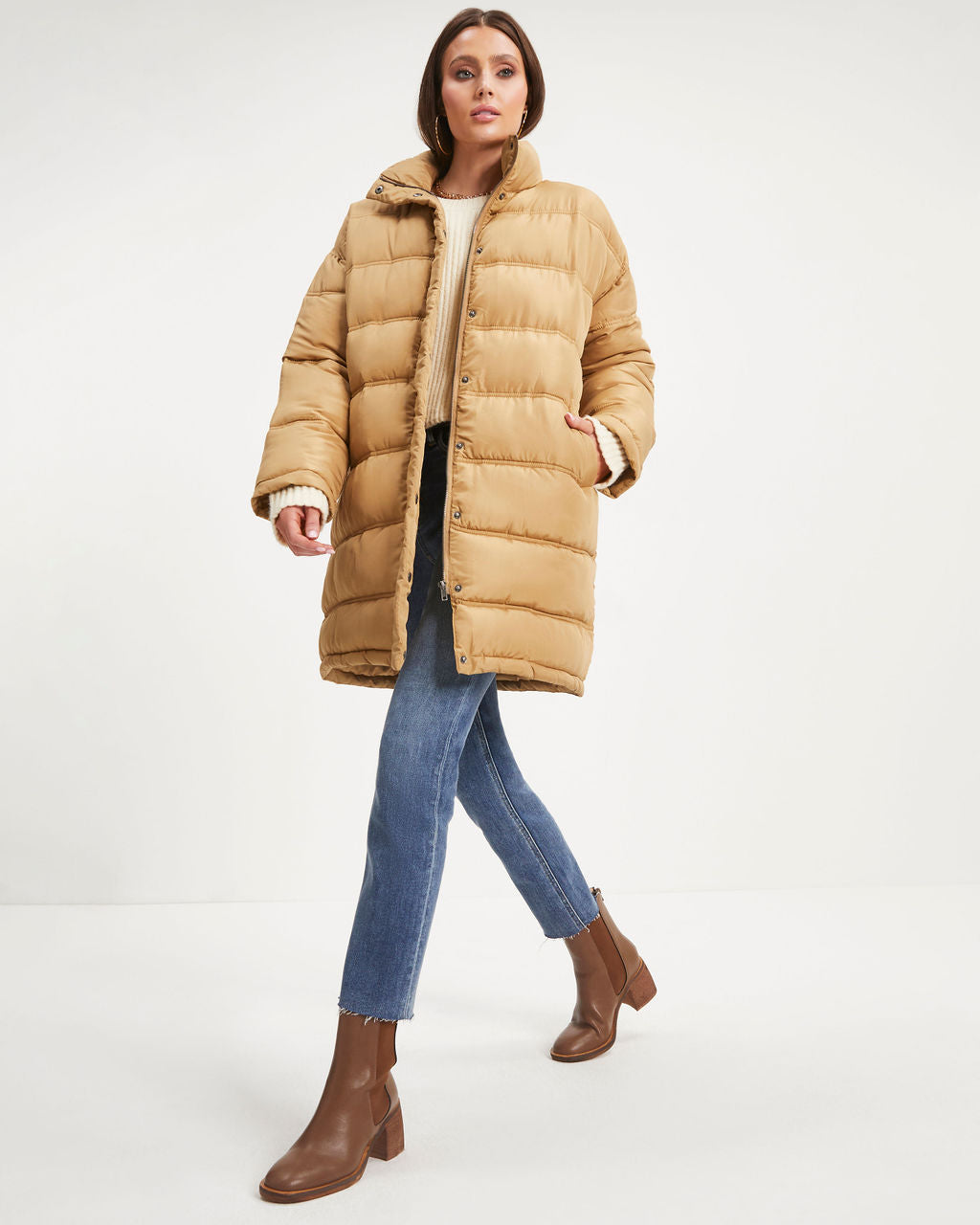 Jacksonia Pocketed Puff Coat - Camel