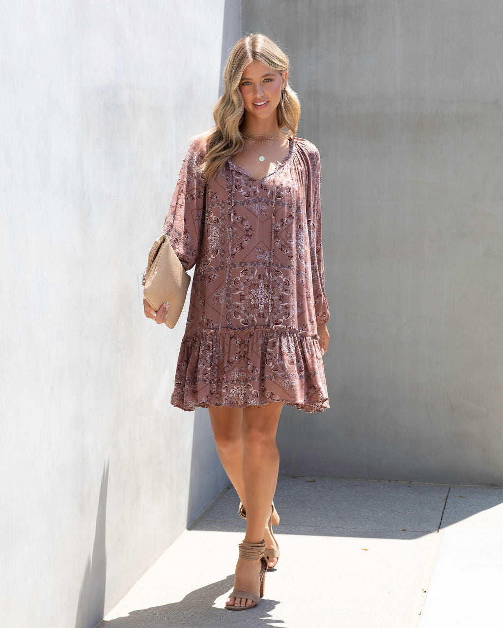 Charly Printed Babydoll Dress