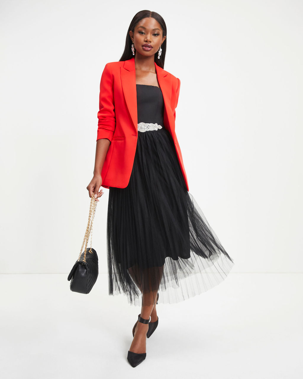 Standards Pocketed Blazer - Tomato Red