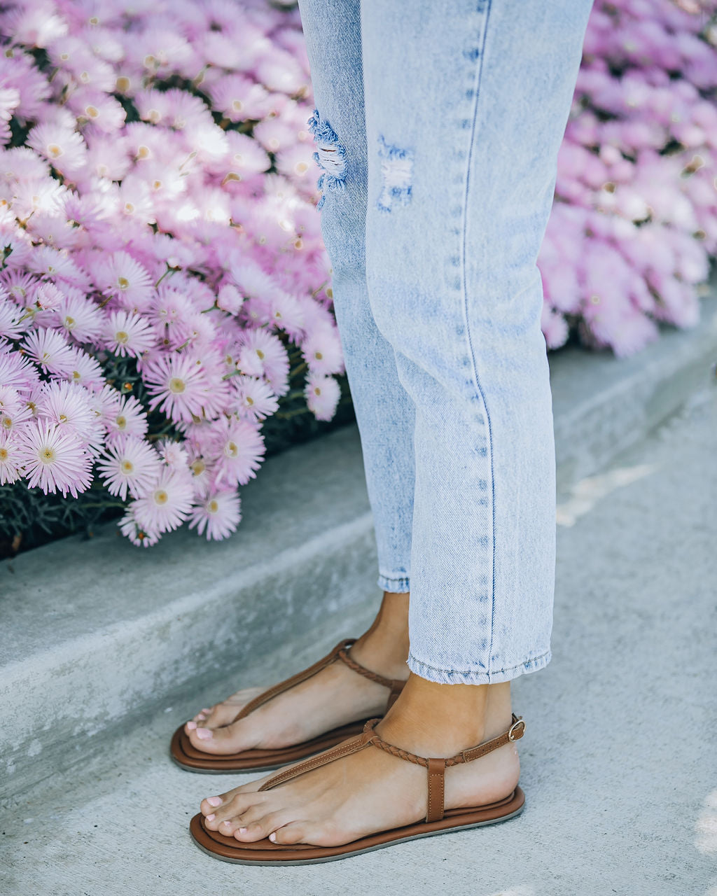 Lively Braided Sandal - Cognac - FINAL SALE