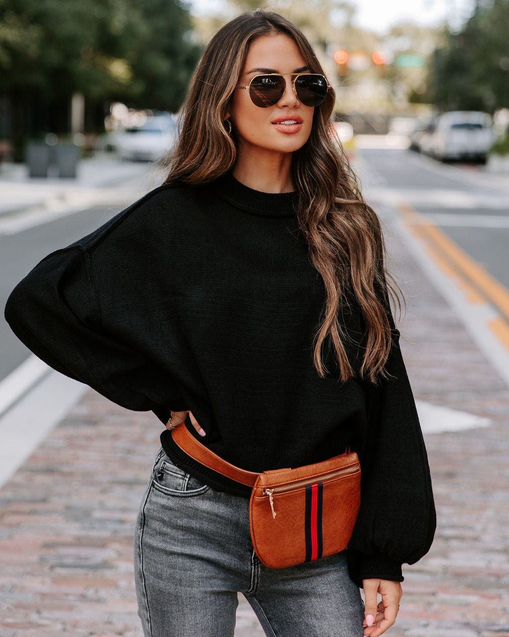 Mountain Gem Cotton Relaxed Sweater - Faded Black