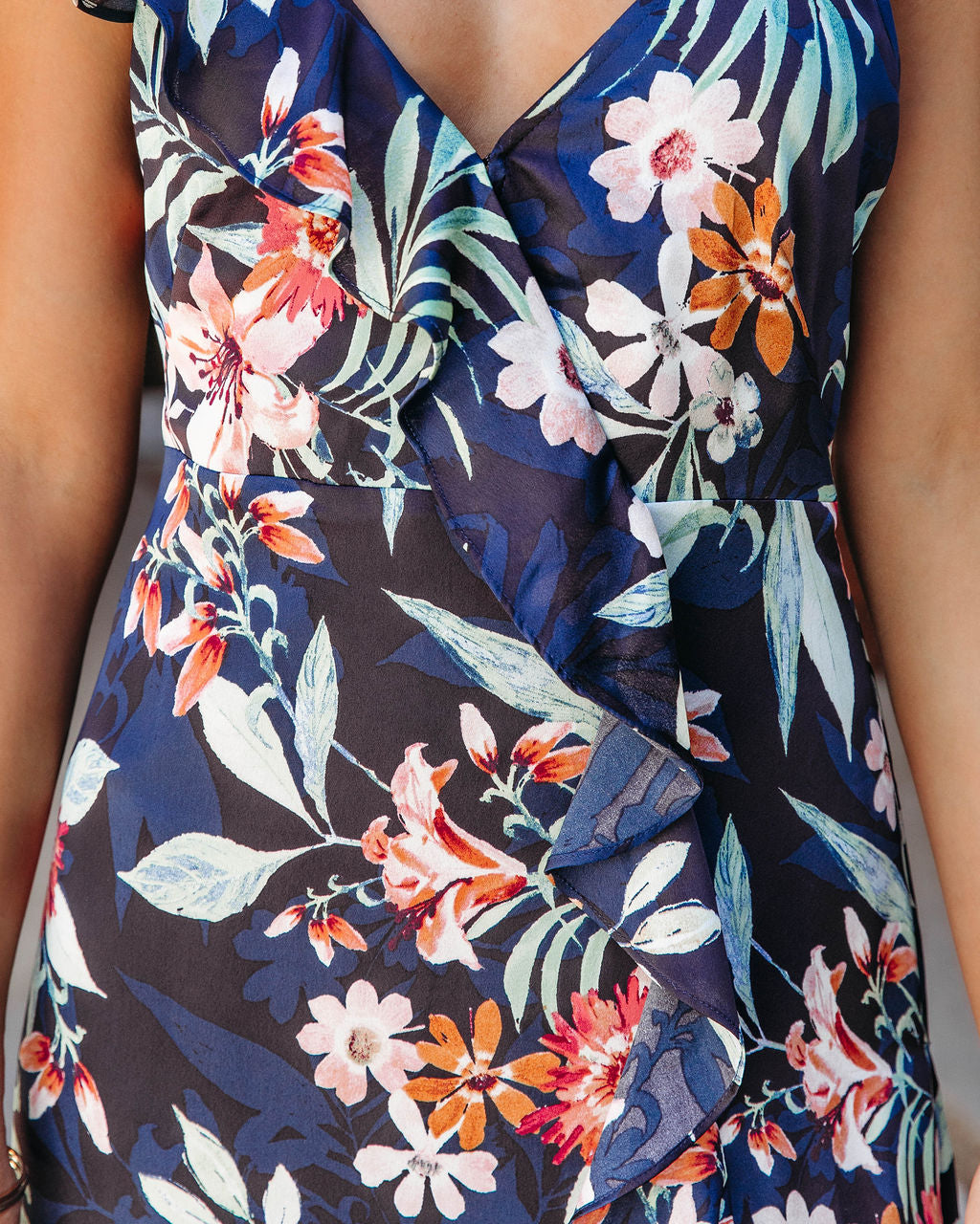 Ellanora Satin Ruffle Maxi Dress - FINAL SALE