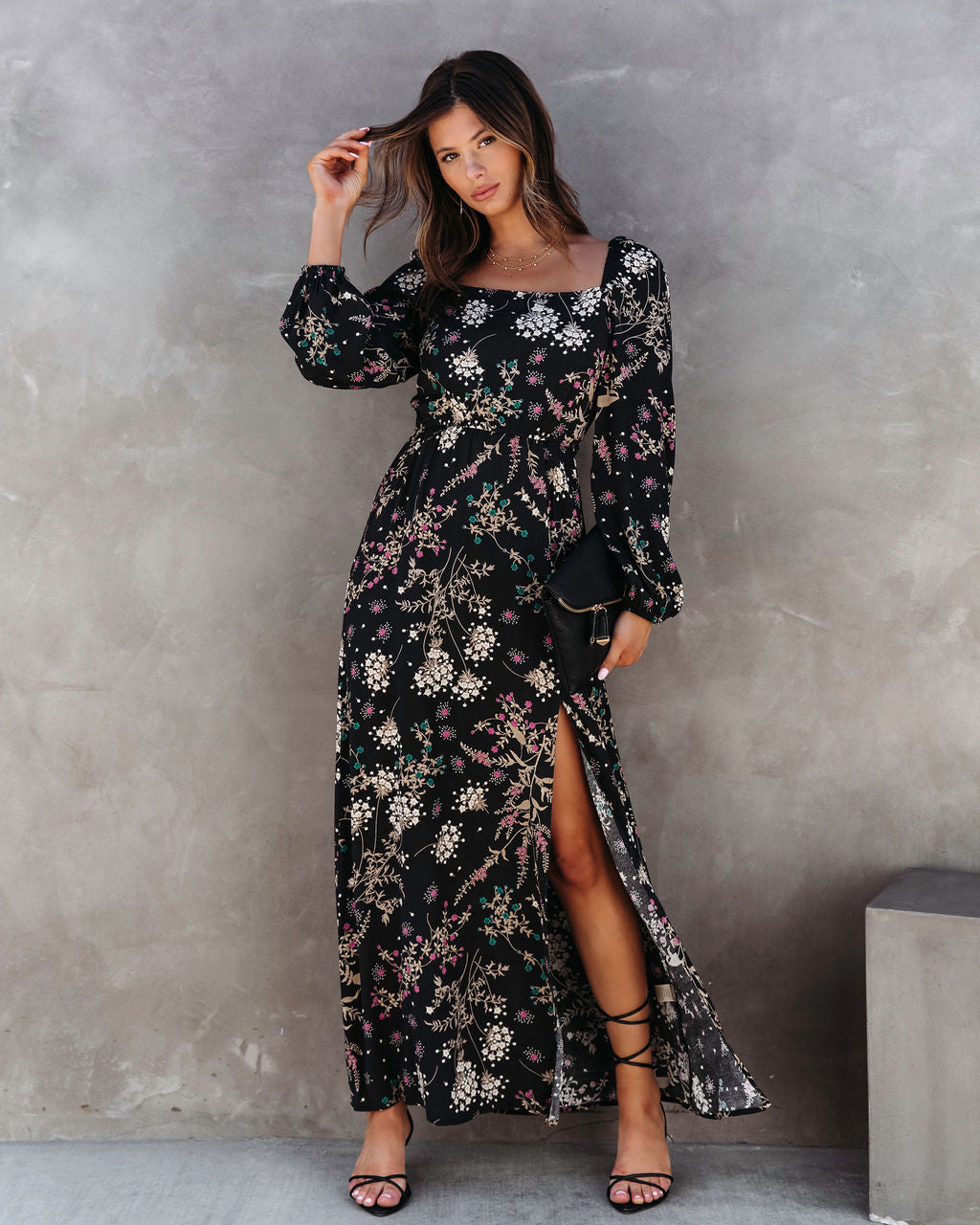 Cassidy Printed Slit Maxi Dress - SALE