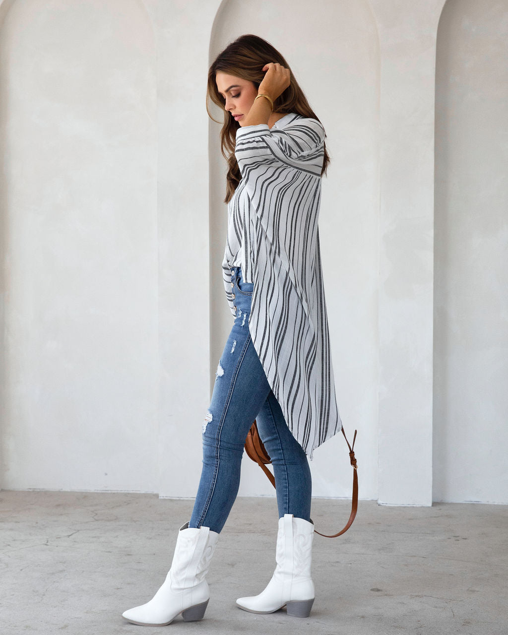 Michelle Lightweight High Low Top - FINAL SALE