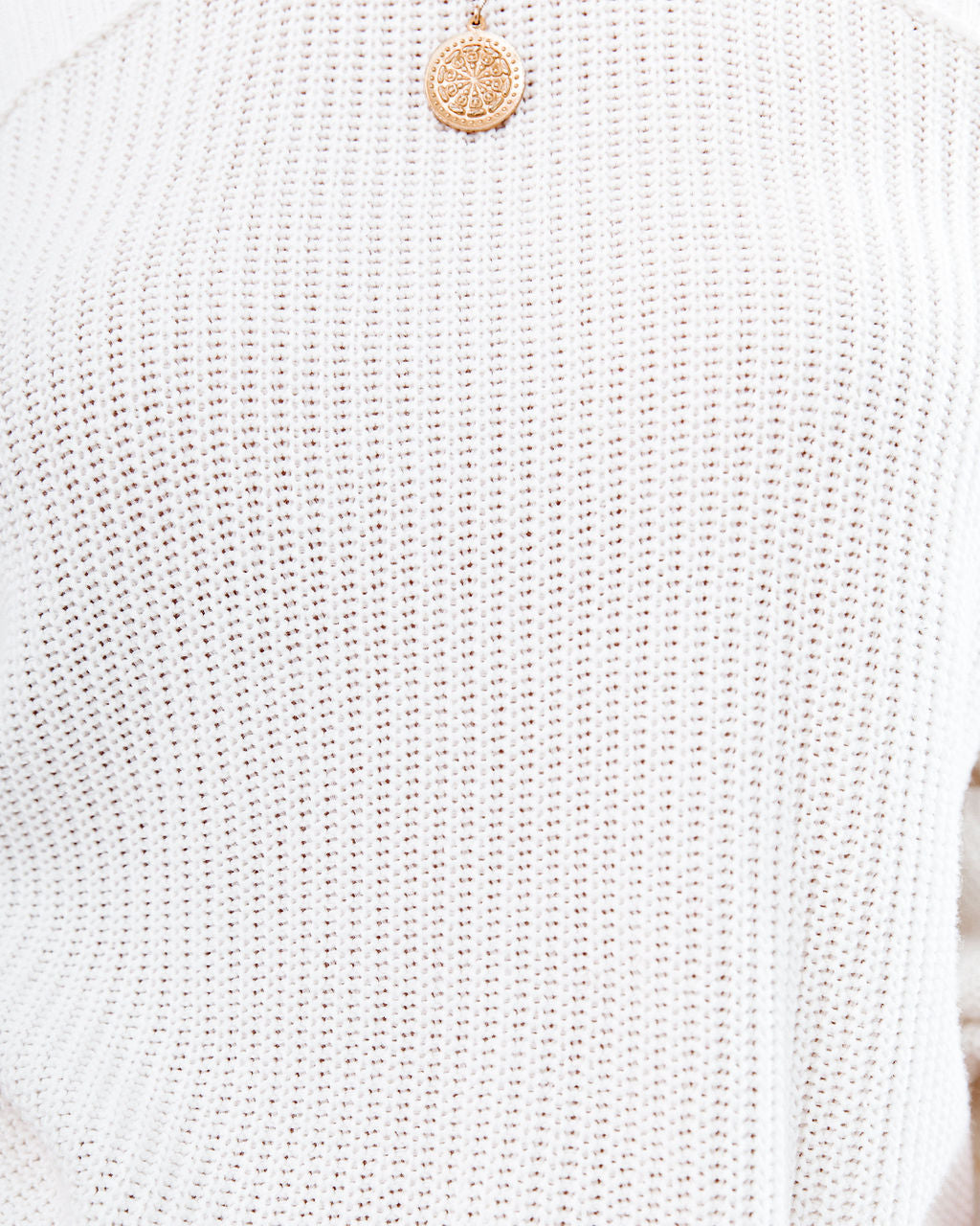 Cool Breeze Cotton Cold Shoulder Sweater - Off White - SALE