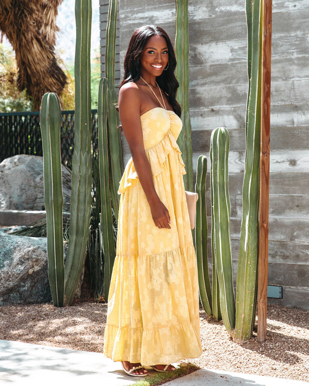 San Felipe Halter Maxi Dress - Yellow - FINAL SALE