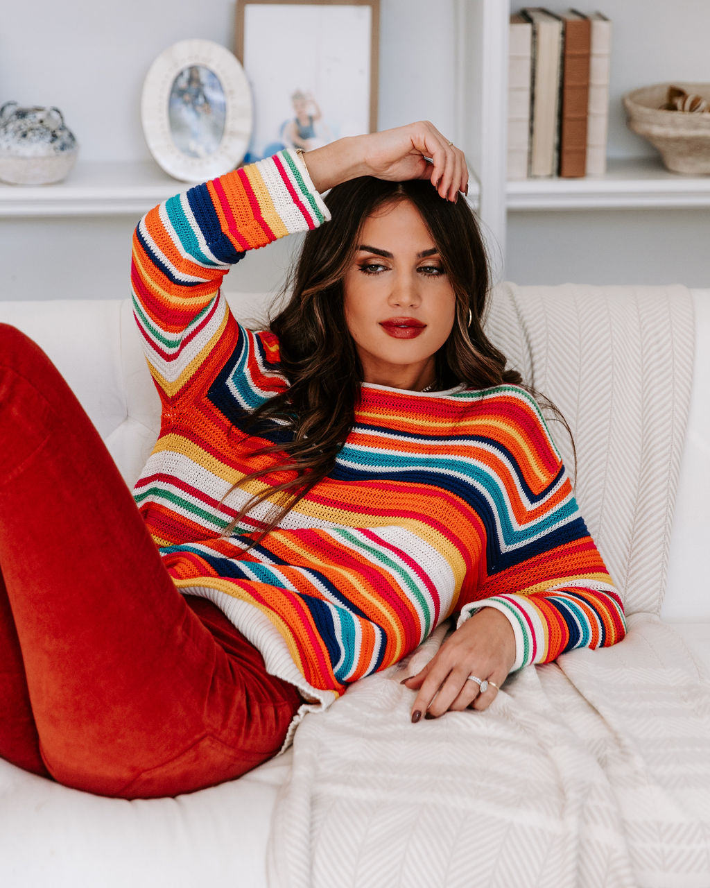 Think Bold Striped Knit Pullover Sweater