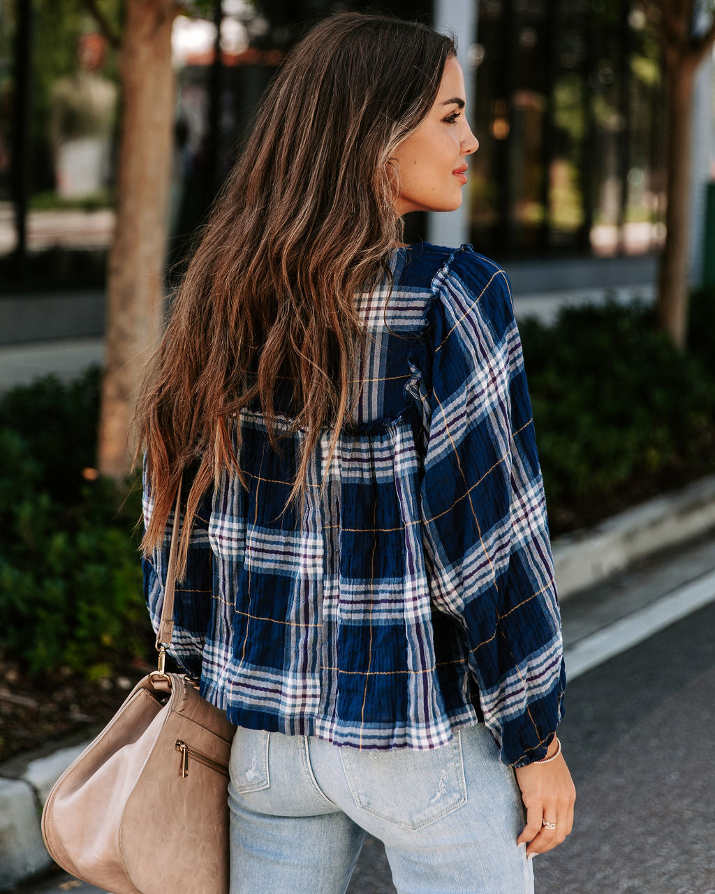 Ralphie Plaid Cotton Babydoll Top - FINAL SALE