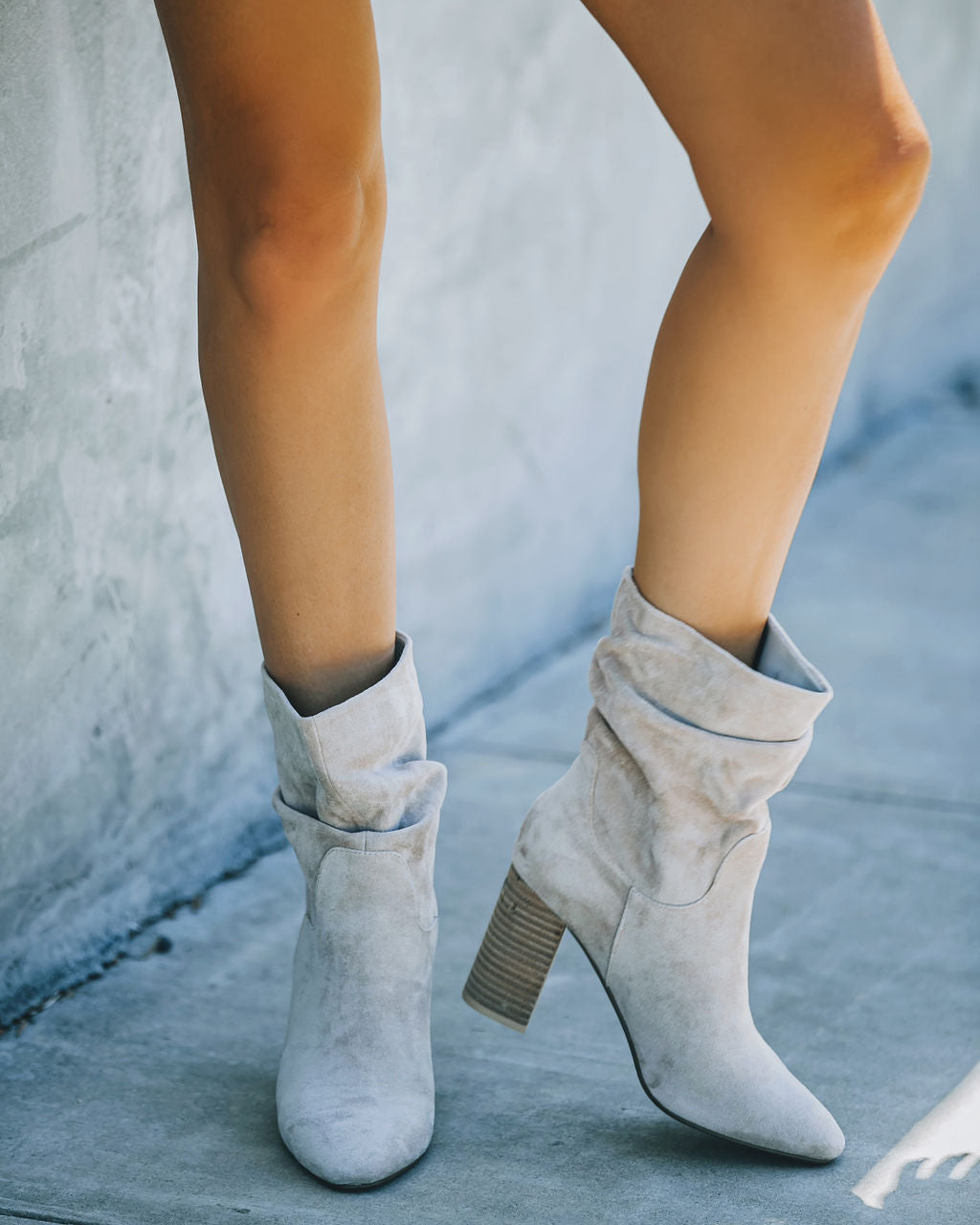 Darby Heeled Slouch Bootie - Grey