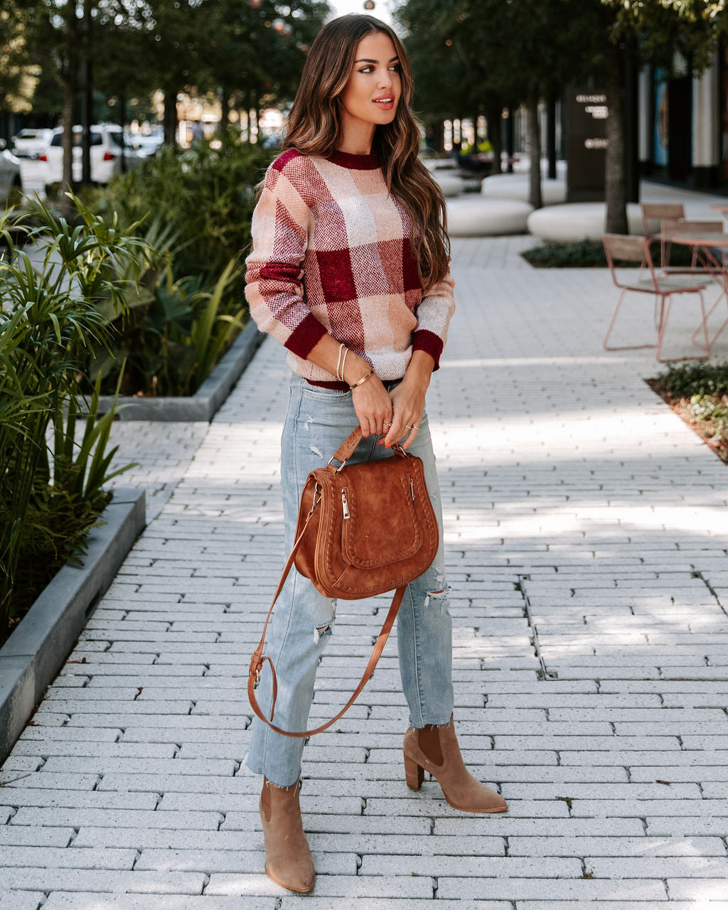 Apple Cider Fall Picnics Plaid Pullover Sweater