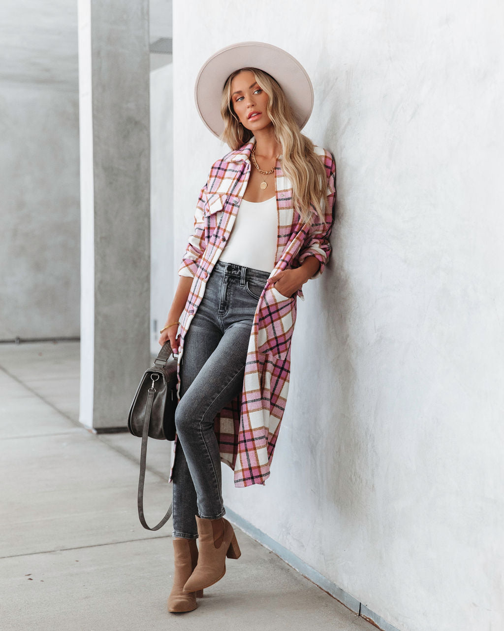 Catarina Plaid Pocketed Jacket
