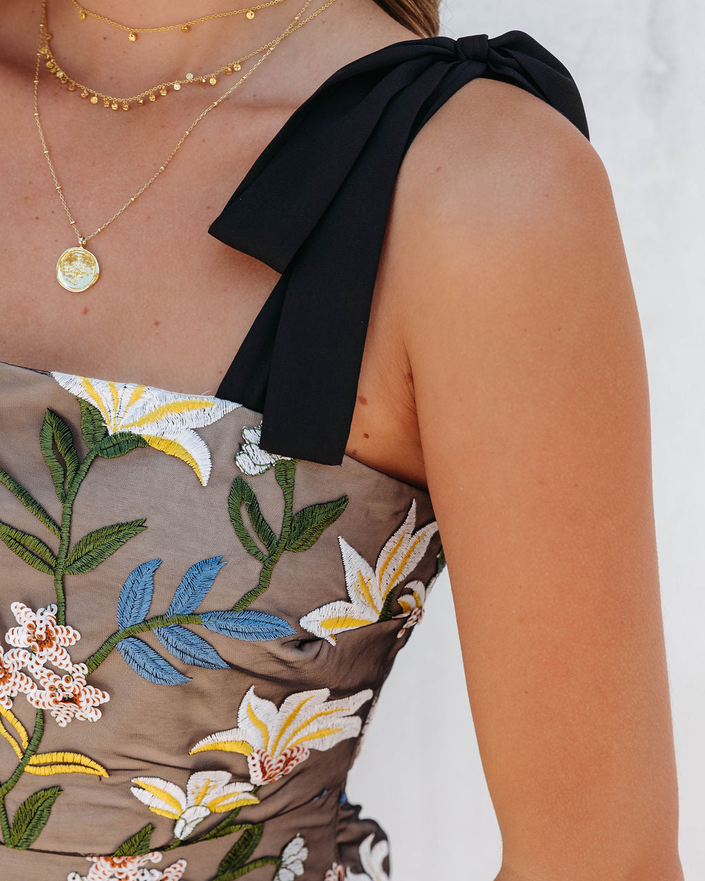 Botanical Romance  Embroidered Sequin Mini Dress - FINAL SALE