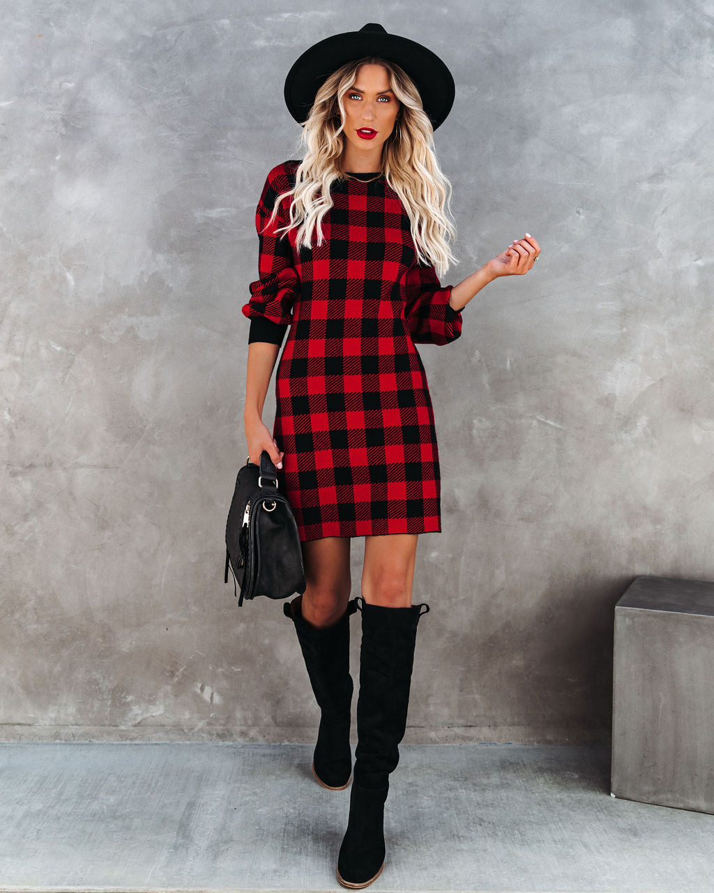 Rochester Gingham Sweater Dress