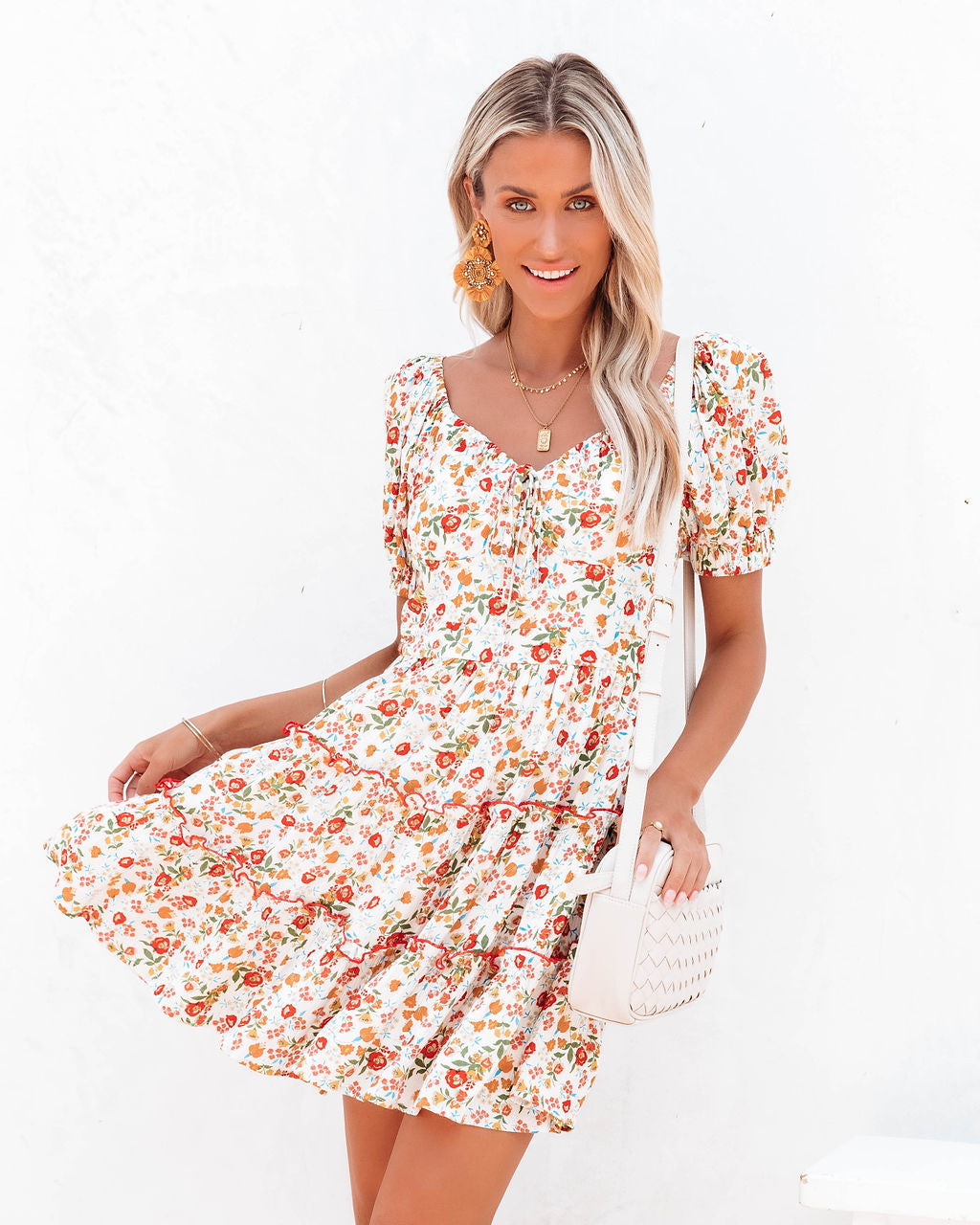 Alessandrini Tiered Floral Mini Dress - FINAL SALE