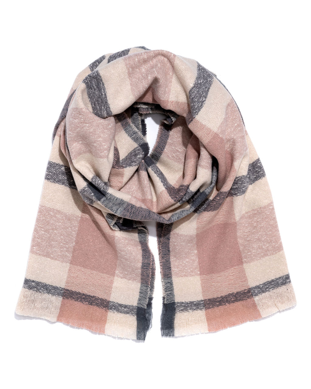 Slush Plaid Scarf - Light Pink
