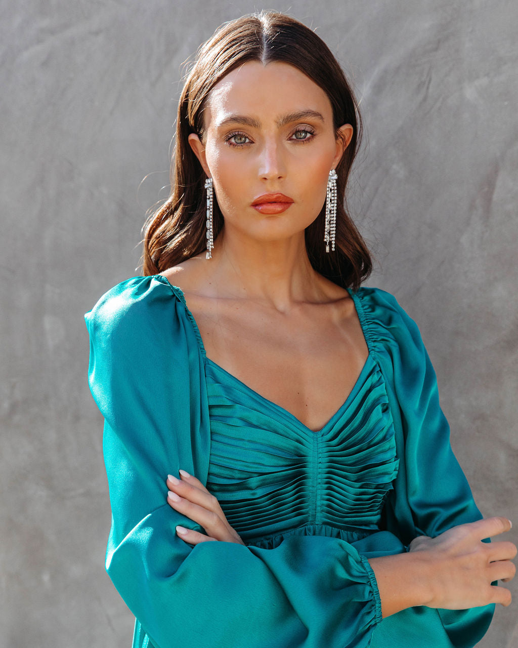 Magical Dreams Crystal Fringe Drop Earrings - Silver