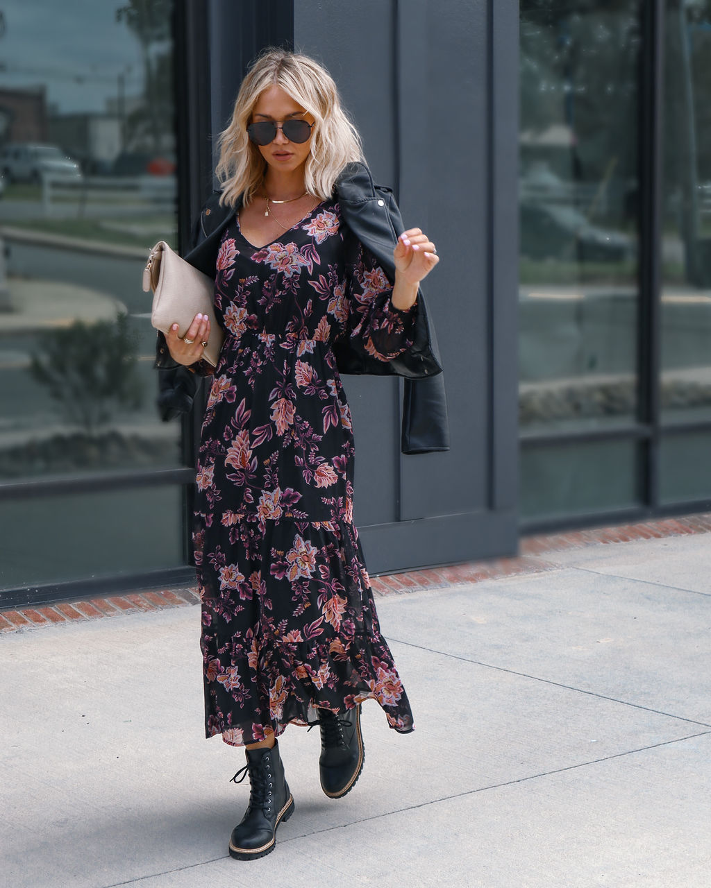 Callie Floral Chiffon Maxi Dress
