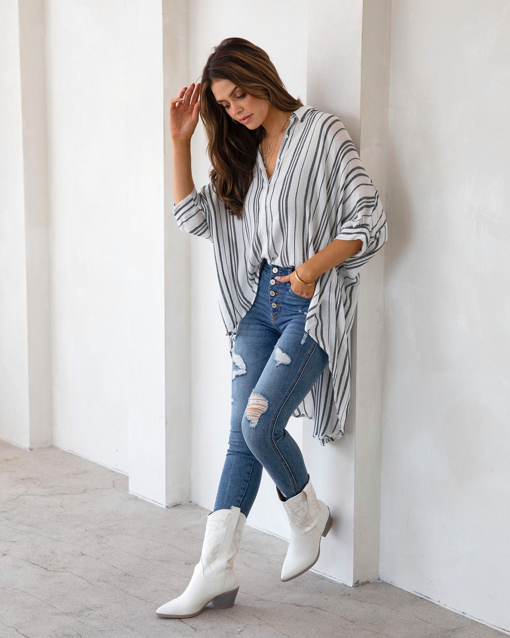 Michelle Lightweight High Low Top - FINAL SALE