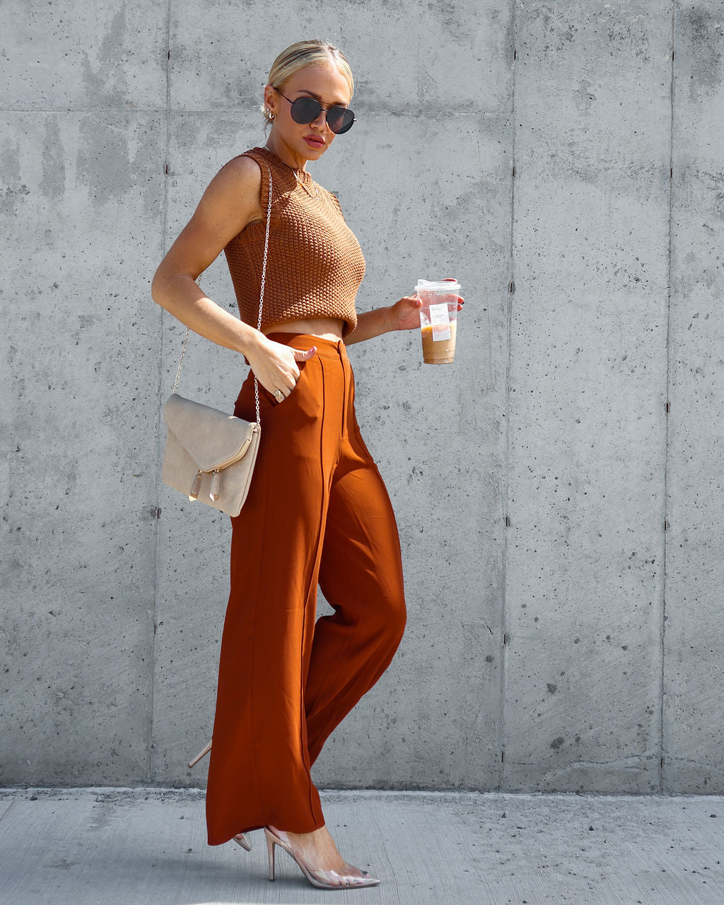 Need You Knit Cotton Top - Caramel